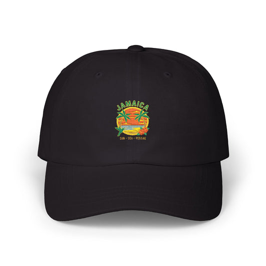 Dad Cap - Retro Jamaica Tropical Sunset Embroidered Hat