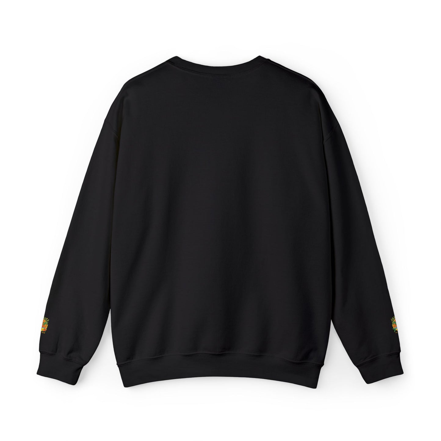 Crewneck Sweatshirt — Small Colorful Floral Crest Chest & Sleeve Design