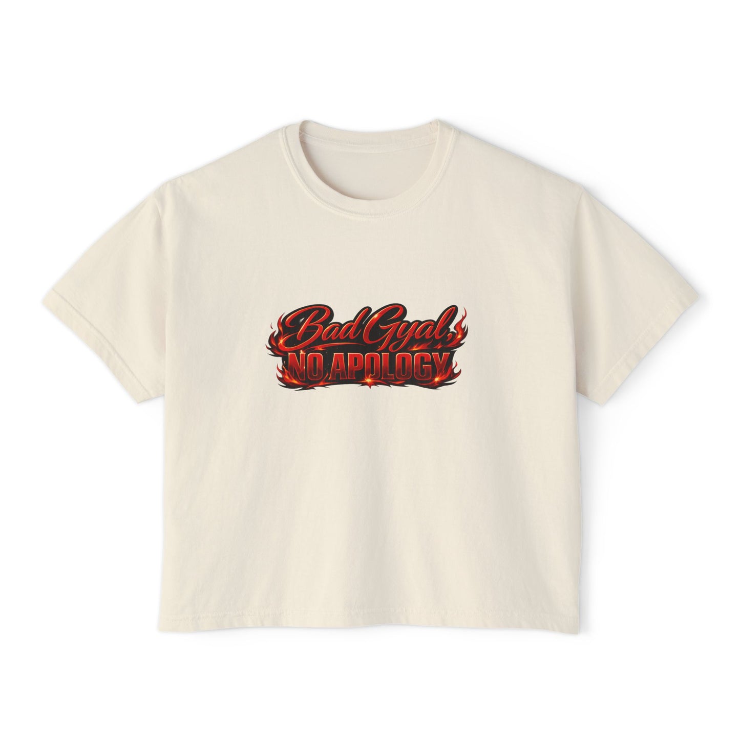 Bad Gyrl No Apologies Boxy Tee — Women's Cropped Graphic Shirt