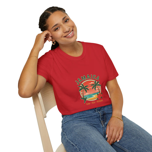 Jamaica Sunset Beach T-Shirt — Palm Tree Reggae Vacation Tee