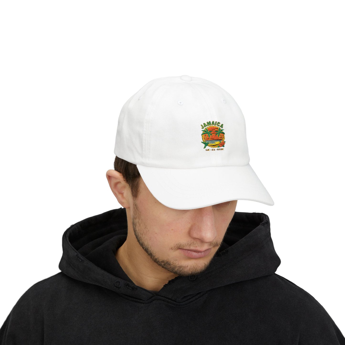 Dad Cap - Retro Jamaica Tropical Sunset Embroidered Hat