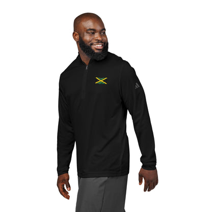 Embroidered Jamaican Flag Quarter-Zip Pullover