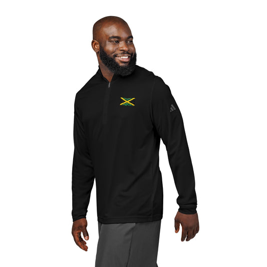 Embroidered Jamaican Flag Quarter-Zip Pullover