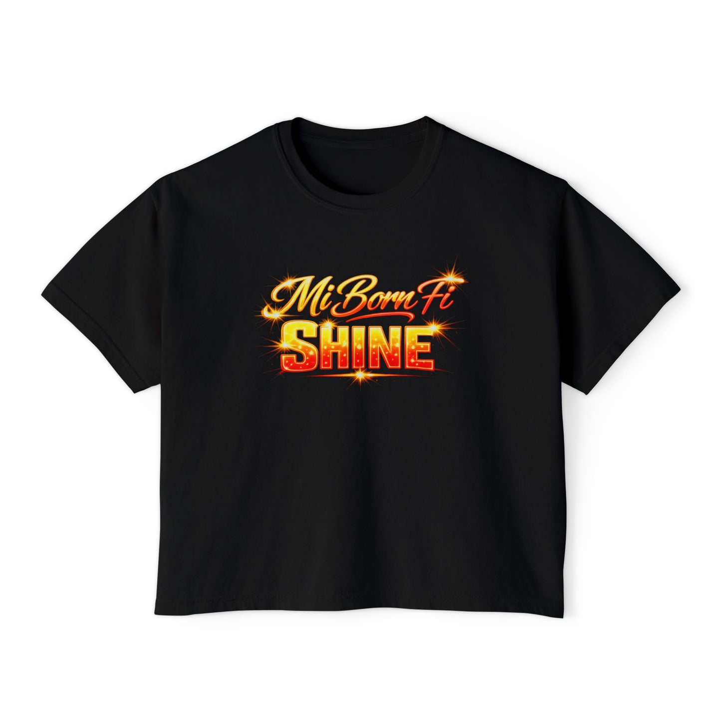 Born to Shine Boxy Tee — Women’s Motivational Graphic T‑Shirt