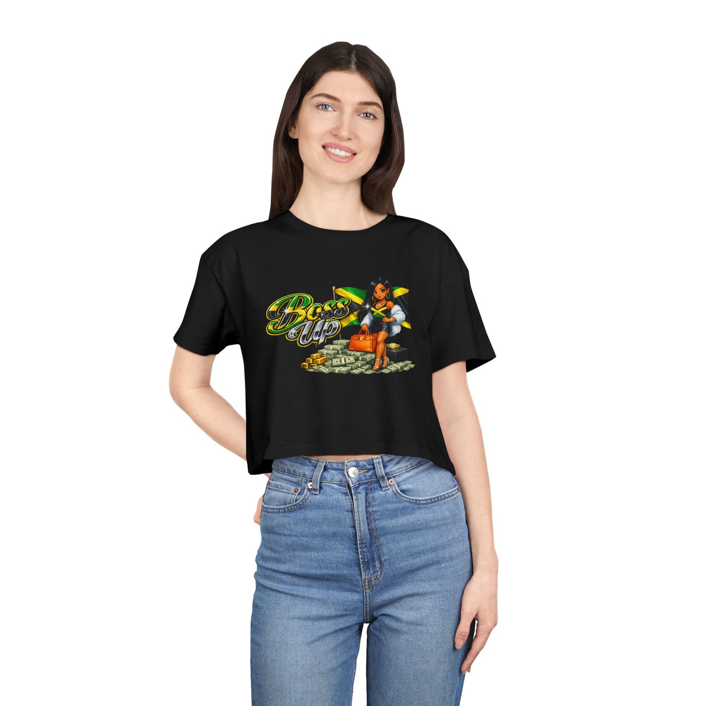 Boss Up Crop Tee — Retro Pinup Graphic Women’s Crop Top