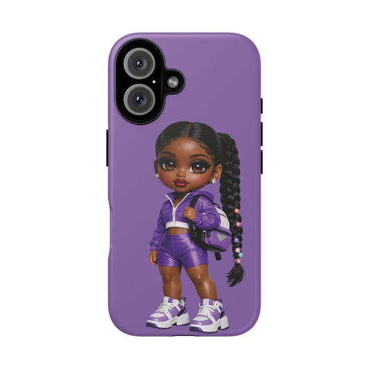 Phone Case — Purple Doll Girl Cute Athletic Character Design