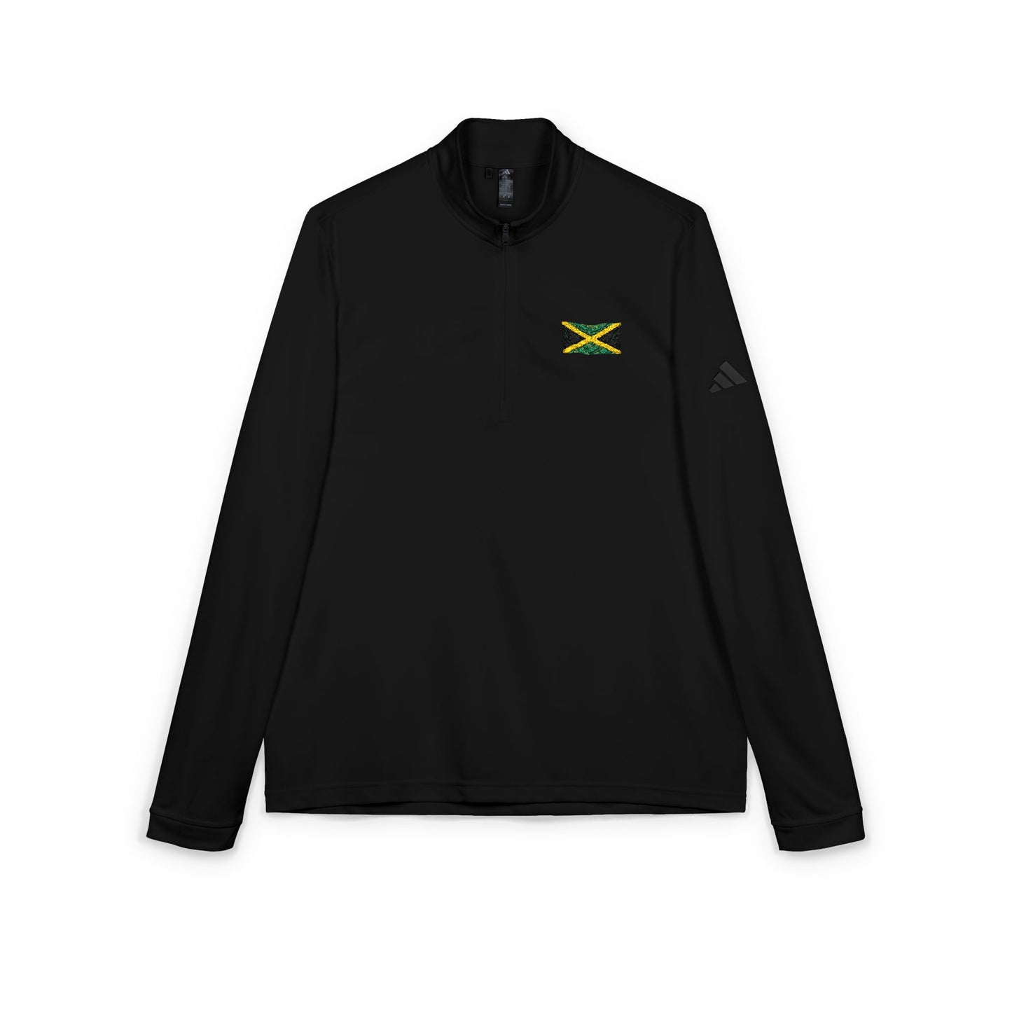 Embroidered Jamaican Flag Quarter-Zip Pullover