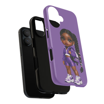 Phone Case — Purple Doll Girl Cute Athletic Character Design