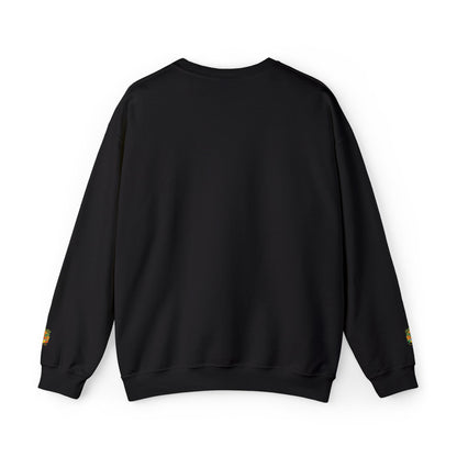 Crewneck Sweatshirt — Small Colorful Floral Crest Chest & Sleeve Design