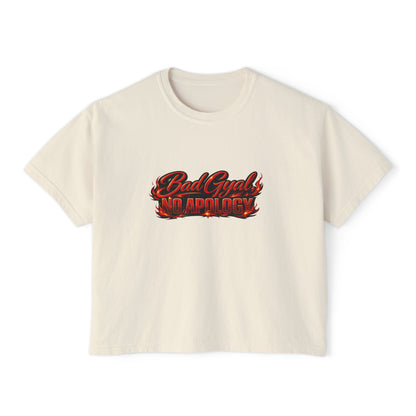 Bad Gyrl No Apologies Boxy Tee — Women's Cropped Graphic Shirt