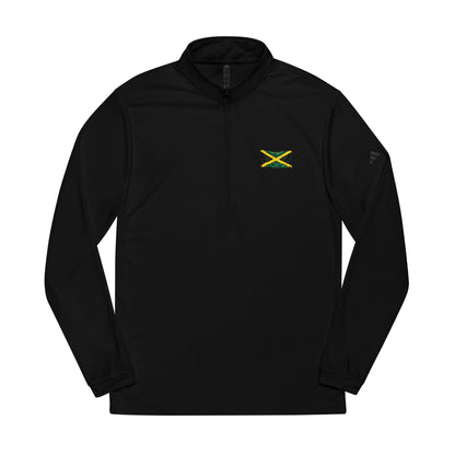 Embroidered Jamaican Flag Quarter-Zip Pullover