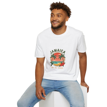 Jamaica Sunset Beach T-Shirt — Palm Tree Reggae Vacation Tee