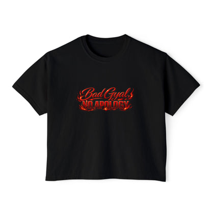 Bad Gyrl No Apologies Boxy Tee — Women's Cropped Graphic Shirt