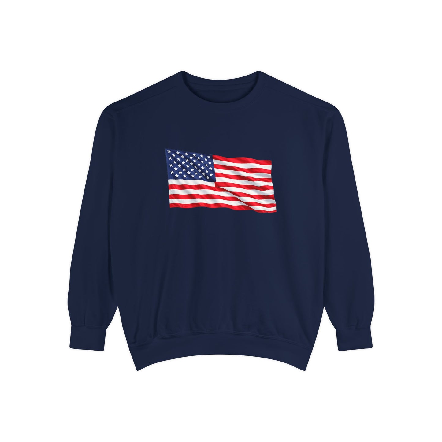 American Flag Sweatshirt — Distressed USA Flag Pullover