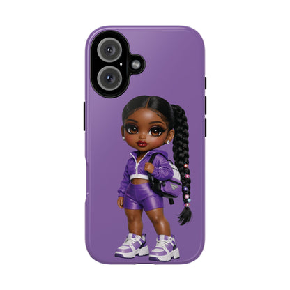 Phone Case — Purple Doll Girl Cute Athletic Character Design