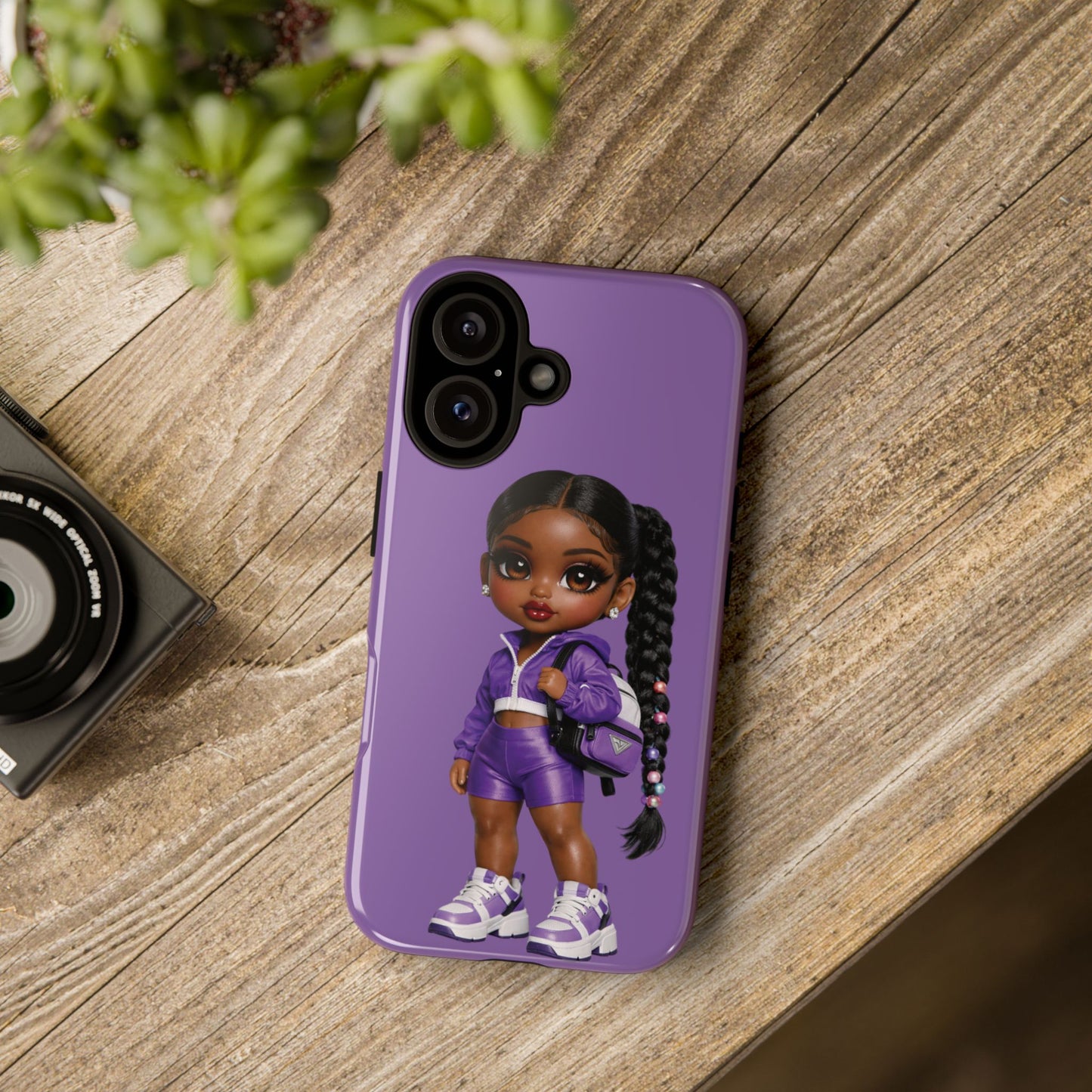 Phone Case — Purple Doll Girl Cute Athletic Character Design