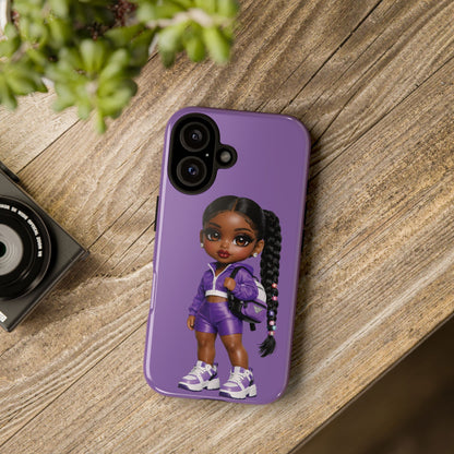 Phone Case — Purple Doll Girl Cute Athletic Character Design