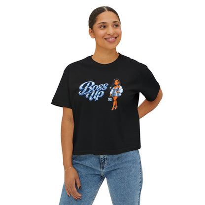 Boss Up Women's Boxy Tee – Empowered Girl Graphic Tee