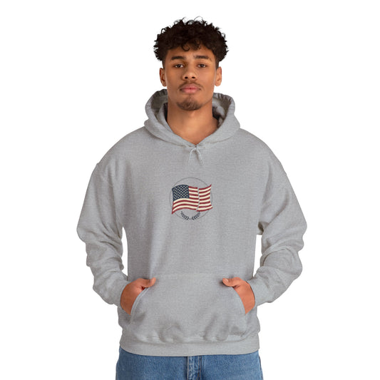 American Flag Hoodie – Vintage Waving USA Sweatshirt