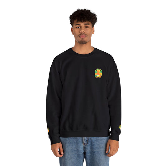 Crewneck Sweatshirt — Small Colorful Floral Crest Chest & Sleeve Design