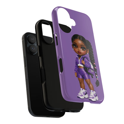 Phone Case — Purple Doll Girl Cute Athletic Character Design