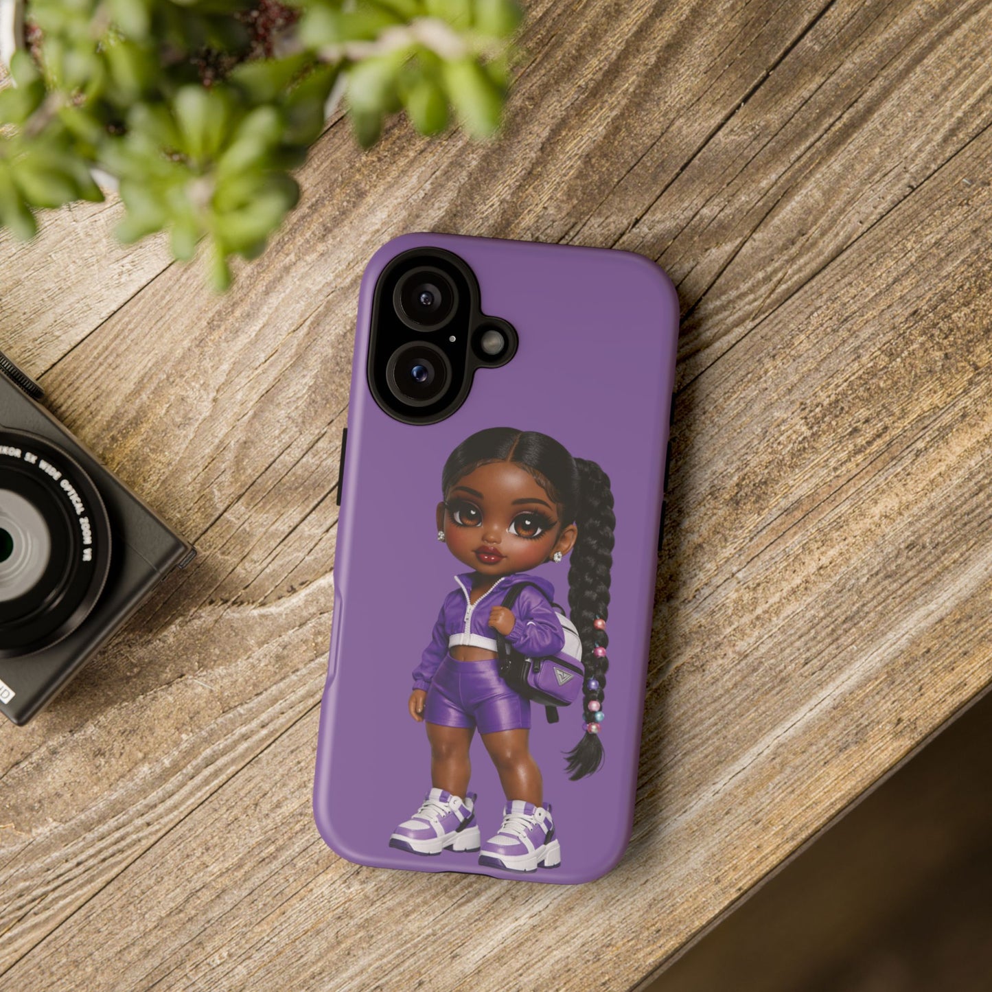 Phone Case — Purple Doll Girl Cute Athletic Character Design