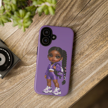 Phone Case — Purple Doll Girl Cute Athletic Character Design