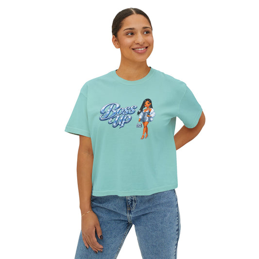 Boss Up Women's Boxy Tee – Empowered Girl Graphic Tee